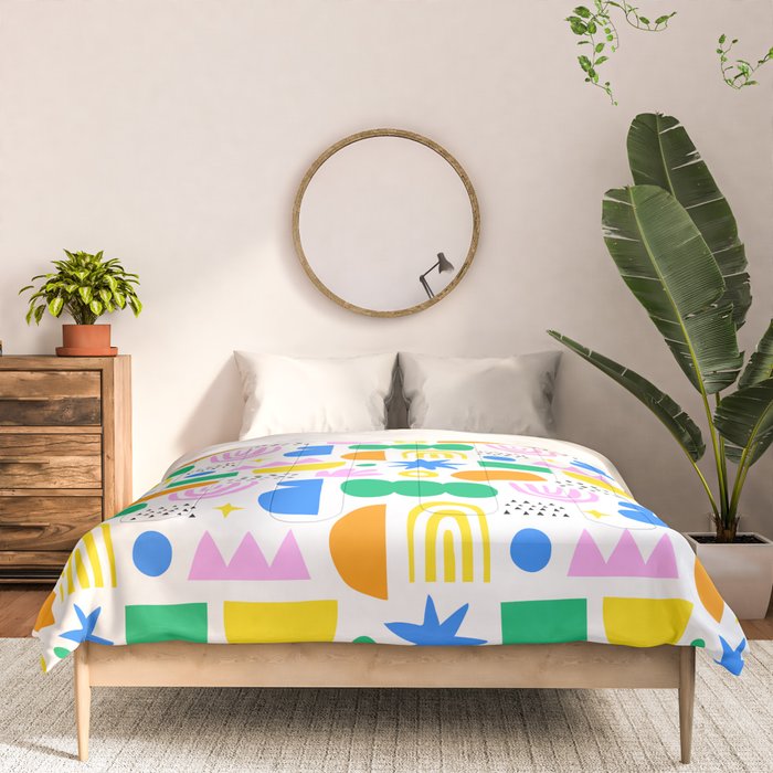 Colorful abstract organic shape art pattern Comforter Gallery Image 3