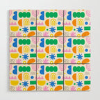 Colorful abstract organic shape art pattern Wood Wall Art Gallery Image 1