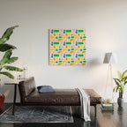 Colorful abstract organic shape art pattern Wood Wall Art Gallery Image 2