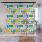 Colorful abstract organic shape art pattern Wall Mural Gallery Image 1