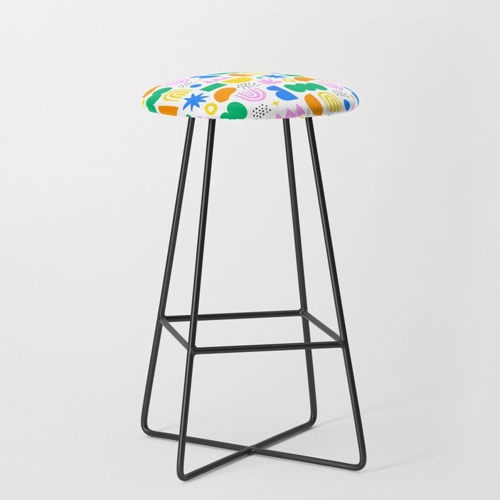 Colorful abstract organic shape art pattern Stool Gallery Image 1