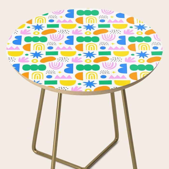 Colorful abstract organic shape art pattern Side Table Gallery Image 2