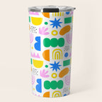 Colorful abstract organic shape art pattern Travel Mug Gallery Image 1