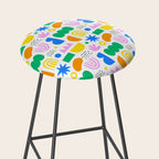 Colorful abstract organic shape art pattern Stool Gallery Image 2