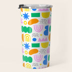 Colorful abstract organic shape art pattern Travel Mug Gallery Image 3