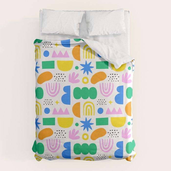 Colorful abstract organic shape art pattern Duvet Cover Gallery Image 6