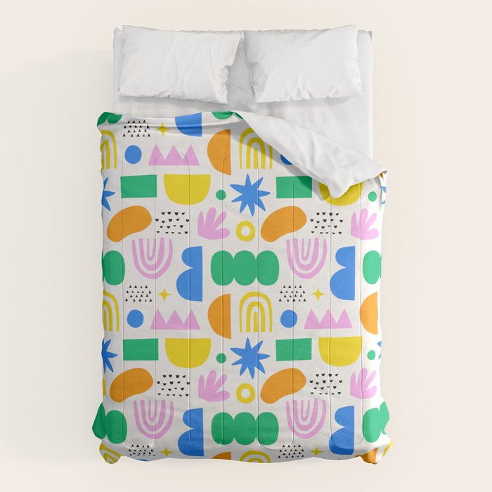 Colorful abstract organic shape art pattern Comforter Gallery Image 6
