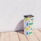 Colorful abstract organic shape art pattern Travel Mug Gallery Image 4