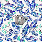Happy Sloth - Tropical Blue Leaves Coffee Mug Gallery Image 2