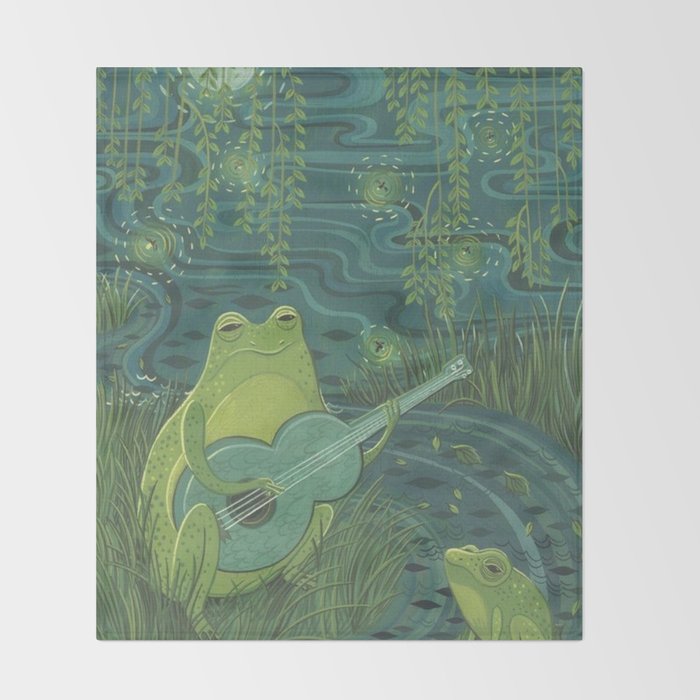 Serenade Of A Frog Throw Blanket Gallery Image 2