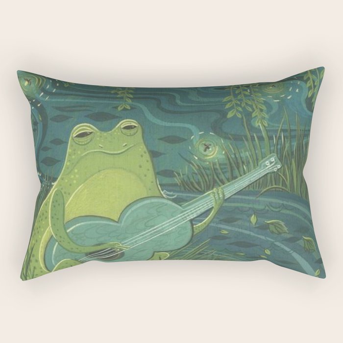 Serenade Of A Frog Rectangular Pillow Gallery Image 1