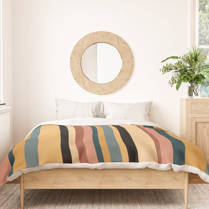 Classic Stripes X - Vintage Neutral Duvet Cover Gallery Image 3