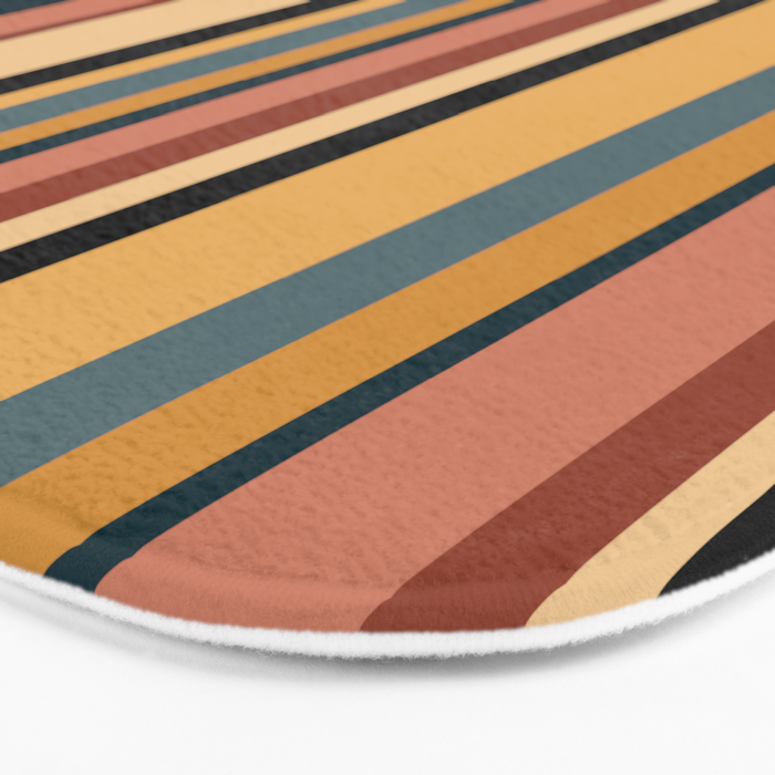 Classic Stripes X - Vintage Neutral Bath Mat Gallery Image 3