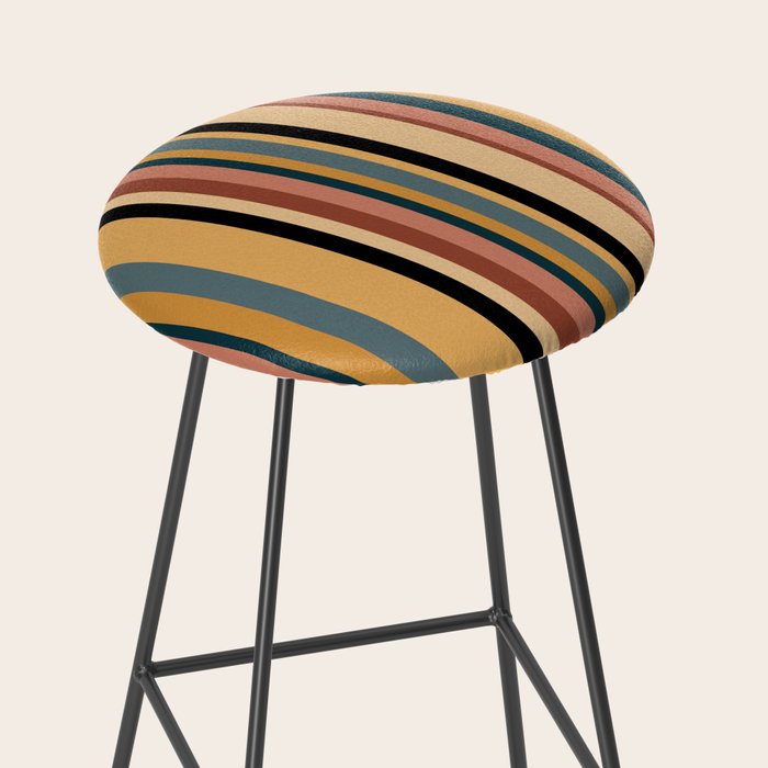 Classic Stripes X - Vintage Neutral Stool Gallery Image 2