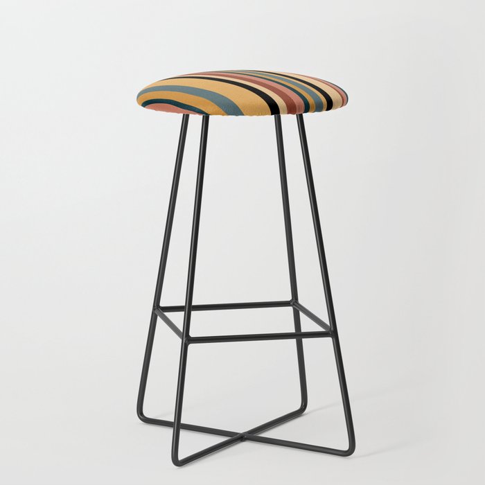 Classic Stripes X - Vintage Neutral Stool Gallery Image 1