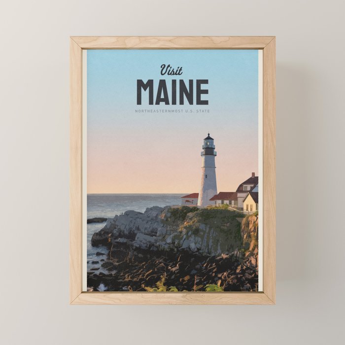 Visit Maine Mini Art Print Gallery Image 1