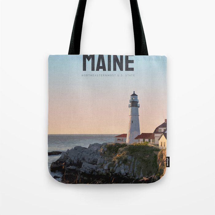 Visit Maine Tote Bag Gallery Image 1
