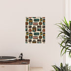 Vagabondâs Cupboard - black and cream with red, gold, teal, and peach Poster Gallery Image 2