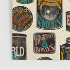 Vagabondâs Cupboard - black and cream with red, gold, teal, and peach Poster Gallery Image 3