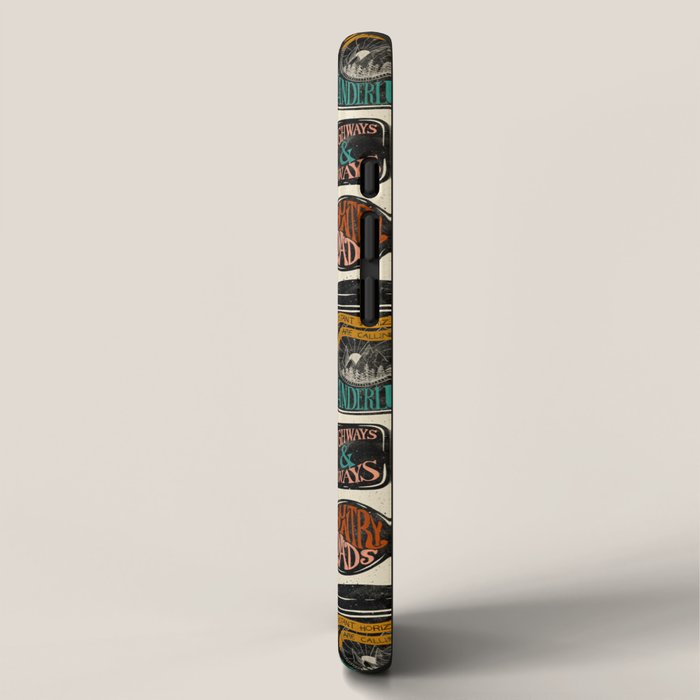 Vagabondâs Cupboard - black and cream with red, gold, teal, and peach iPhone Case Gallery Image 2