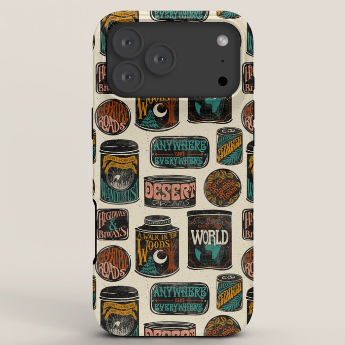 Vagabondâs Cupboard - black and cream with red, gold, teal, and peach iPhone Case Gallery Image 8