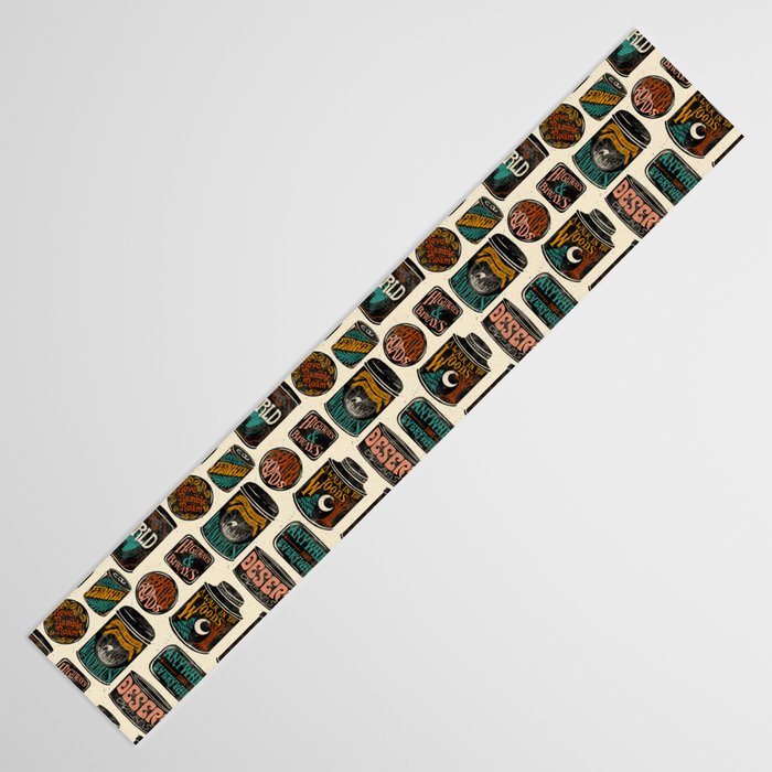 Vagabondâs Cupboard - black and cream with red, gold, teal, and peach Table Runner Gallery Image 3