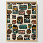 Vagabondâs Cupboard - black and cream with red, gold, teal, and peach Serving Tray Gallery Image 1