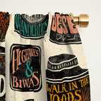 Vagabondâs Cupboard - black and cream with red, gold, teal, and peach Window Curtain Gallery Image 2
