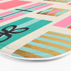 Retro Geometric Christmas gift Pattern 2 Bath Mat Gallery Image 3