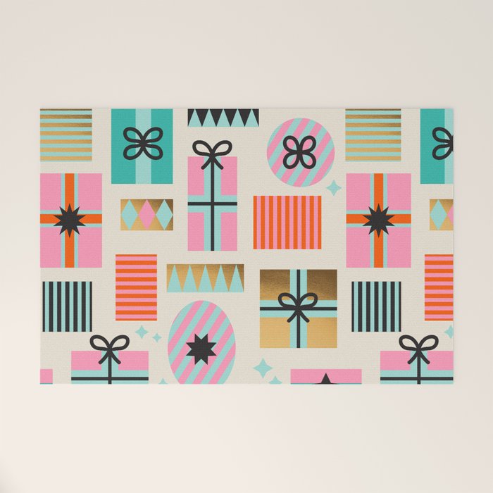 Retro Geometric Christmas gift Pattern 2 Welcome Mat Gallery Image 1