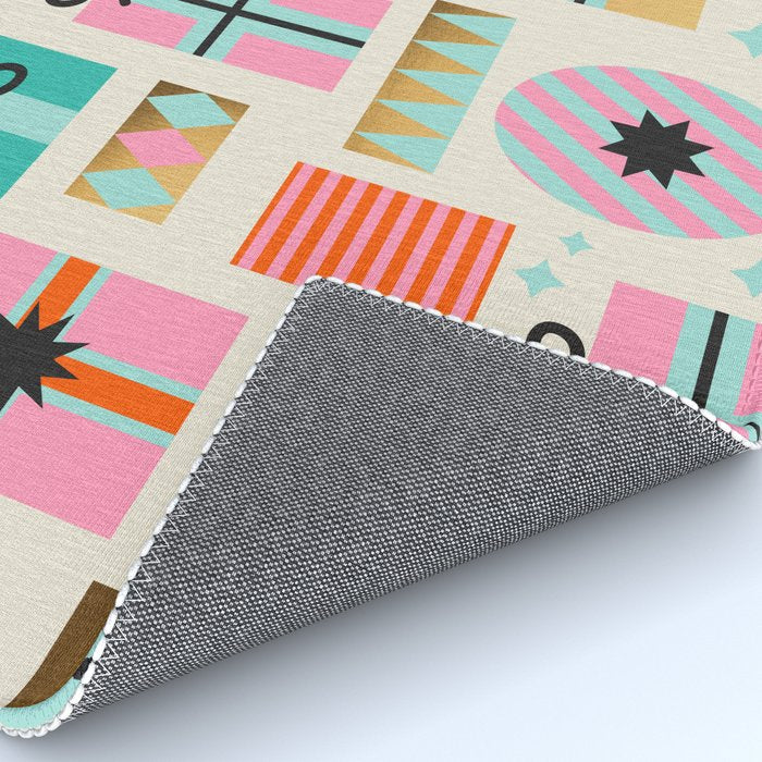 Retro Geometric Christmas gift Pattern 2 Rug Gallery Image 4