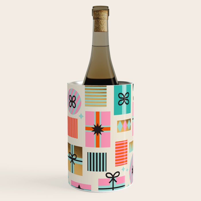 Retro Geometric Christmas gift Pattern 2 Wine Chiller Gallery Image 3