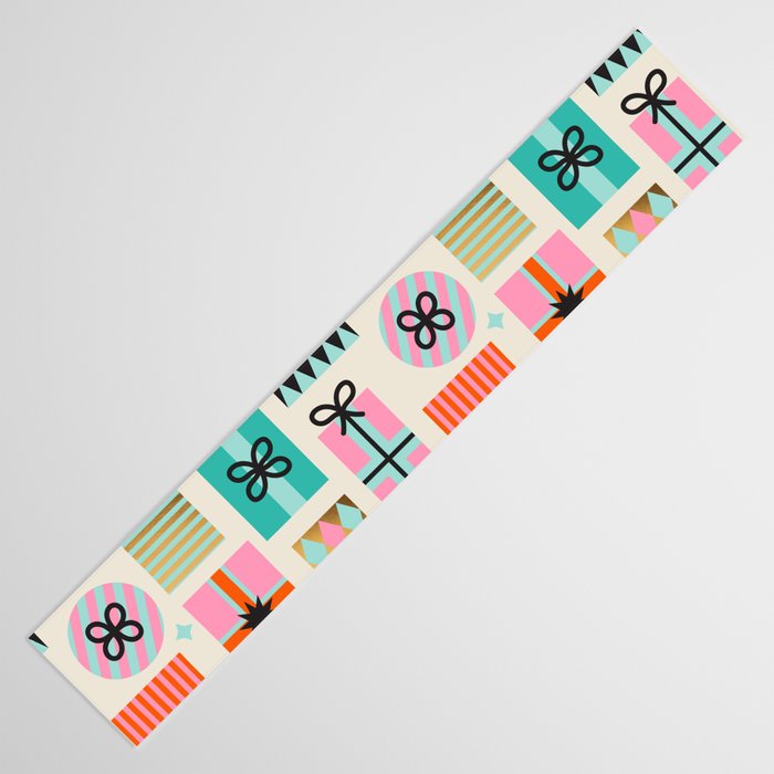 Retro Geometric Christmas gift Pattern 2 Table Runner Gallery Image 3