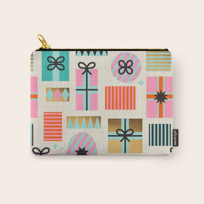 Retro Geometric Christmas gift Pattern 2 Carry All Pouch Gallery Image 1