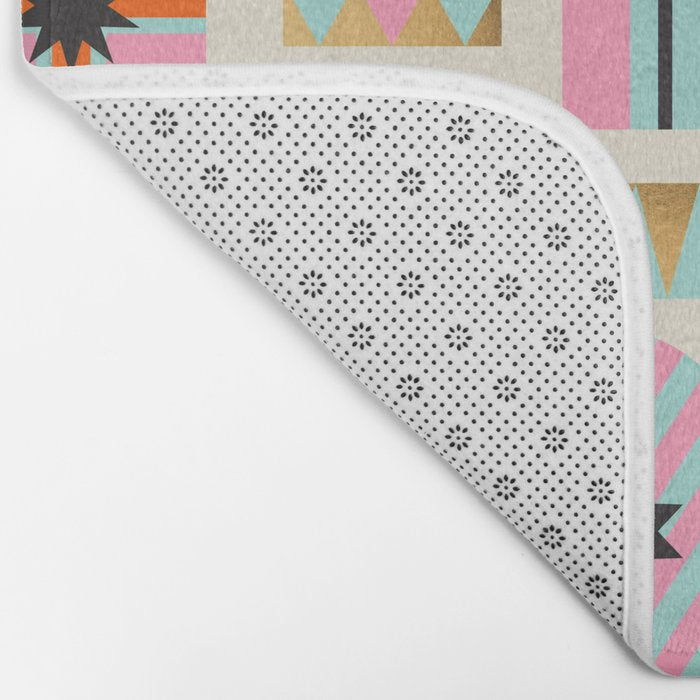 Retro Geometric Christmas gift Pattern 2 Bath Mat Gallery Image 2