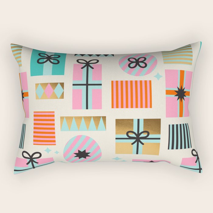 Retro Geometric Christmas gift Pattern 2 Rectangular Pillow Gallery Image 1