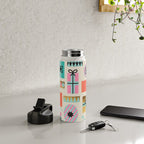 Retro Geometric Christmas gift Pattern 2 Water Bottle Gallery Image 4