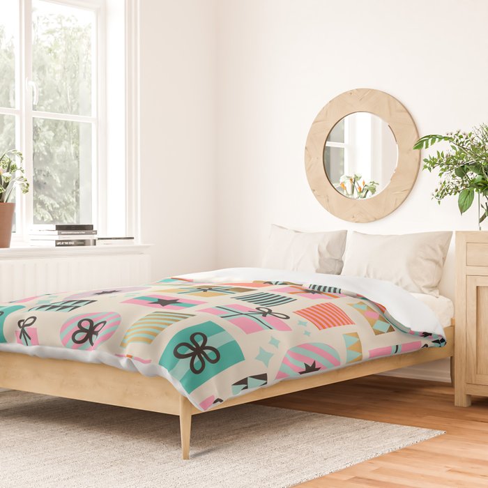 Retro Geometric Christmas gift Pattern 2 Duvet Cover Gallery Image 2