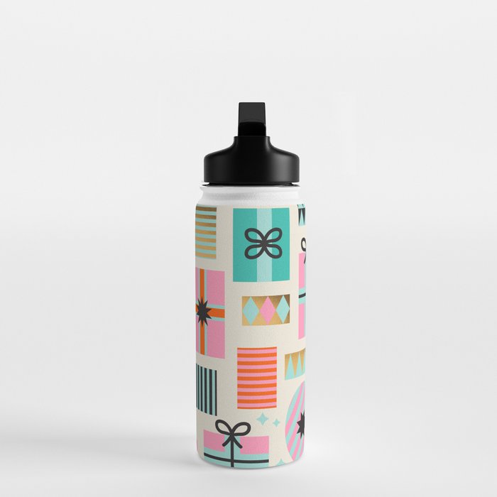 Retro Geometric Christmas gift Pattern 2 Water Bottle Gallery Image 3