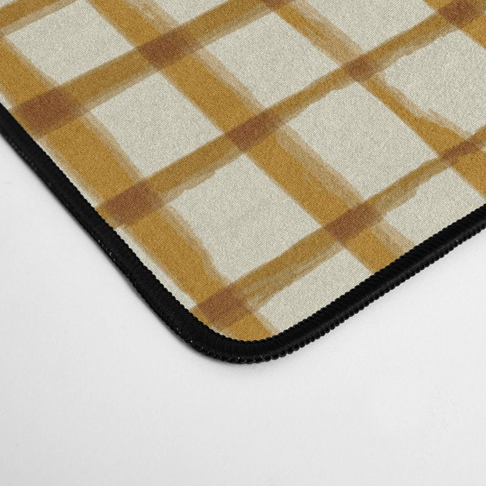 Spring Cottage Gingham - Vintage Yellow Desk Mat Gallery Image 4