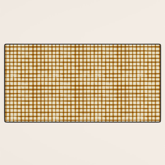 Spring Cottage Gingham - Vintage Yellow Desk Mat Gallery Image 3