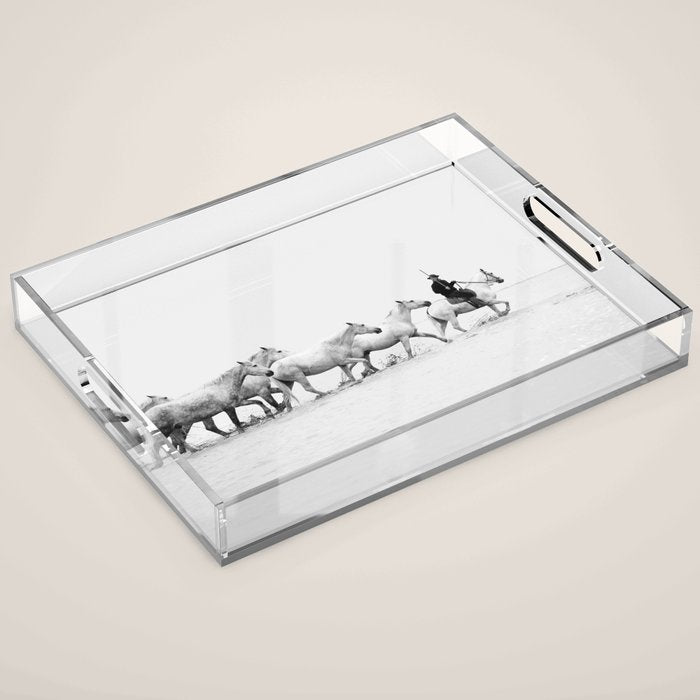 Mon Cowboy - Black and White Photography Acrylic Tray Gallery Image 1