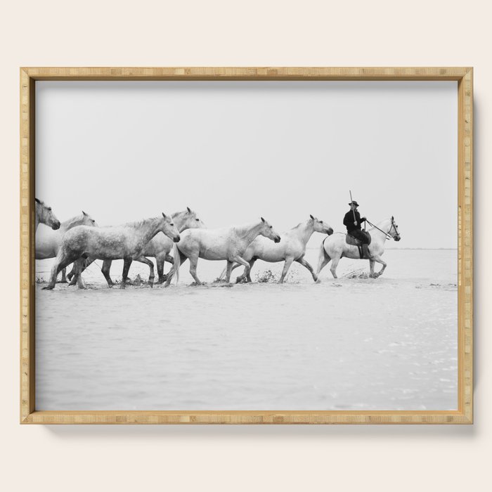 Mon Cowboy - Black and White Photography Serving Tray Gallery Image 1