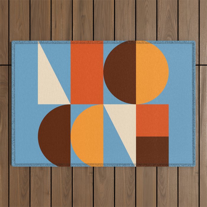 Mid Century 40B Outdoor Rug Gallery Image 1
