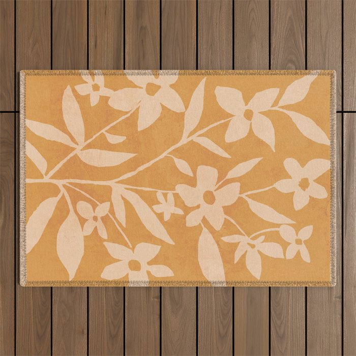 Abstract Minimal Flowers 14 Outdoor Rug Gallery Image 1