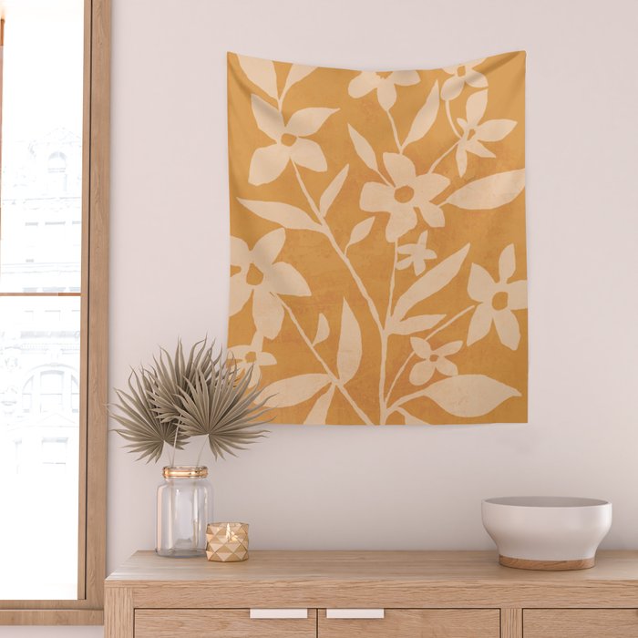Abstract Minimal Flowers 14 Wall Tapestry Gallery Image 2