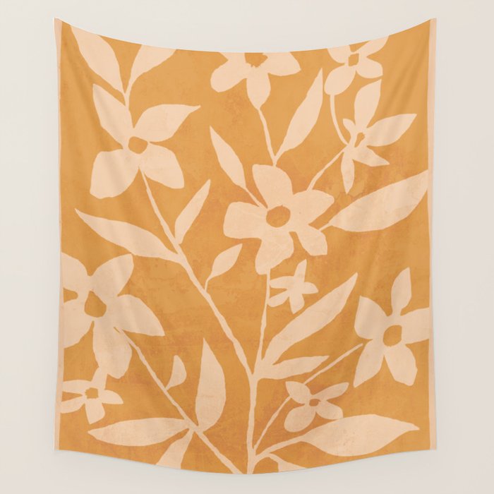 Abstract Minimal Flowers 14 Wall Tapestry Gallery Image 4