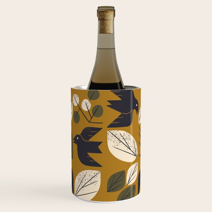 Birds and Leaves Grid Wine Chiller Gallery Image 2