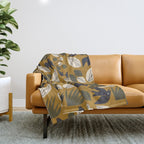 Birds and Leaves Grid Throw Blanket Gallery Image 1