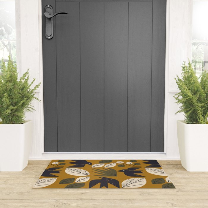 Birds and Leaves Grid Welcome Mat Gallery Image 3